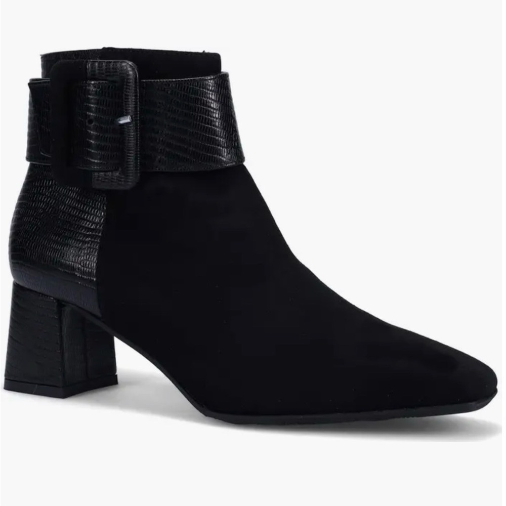 Lana Weatherproof Buckle Bootie in Onyx NWOB